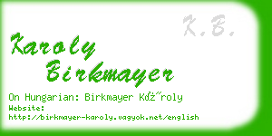 karoly birkmayer business card